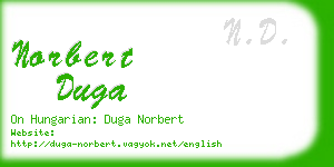 norbert duga business card